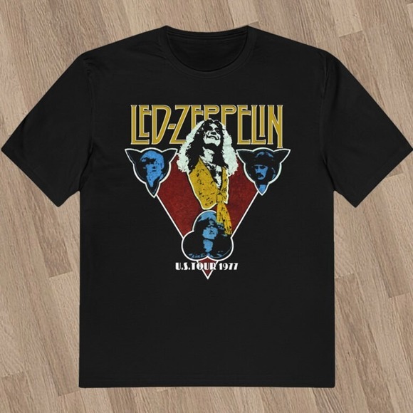 Angel H Other - Led Zeppelin US Tour 1977 T-Shirt Vintage Rock Music Fan Tee